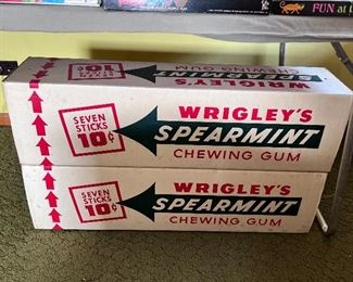 2 Vtg. Wrigley's Spearmint Gum  large advertising store display - Great Condition!