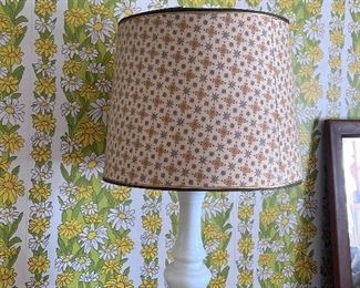 Matching milk glass lamps 