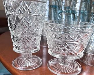 Vtg. Hazel Atlas Big Top 8 oz. & sherbet glasses