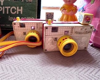 Two vintage Fisher-Price story cameras