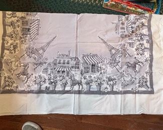 Vtg. Paris Puddle table cloth