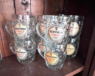 10 Guinness 16 oz St James Gate Dublin Extra Stout thumbprint beer mugs