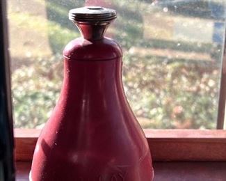 Vtg. Scollay rubber laundry sprinkler bottle w/aluminum sprinkler cap