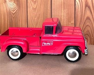 Vtg. pressed steel Buddy L red pickup truck