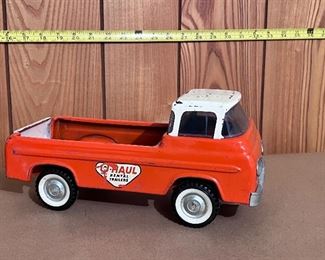 Vtg. pressed steel Ny-lint Ford Econoline U-Haul pickup