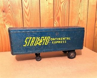 Vtg. pressed steel Structo Trans Continental Express trailer