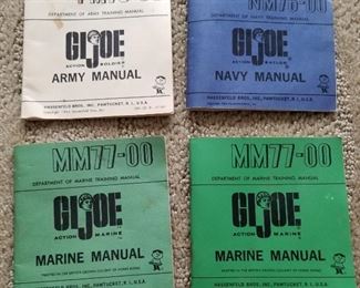 Vtg G.I. JOE manuals - Army FM75-00, Navy FM76-00 and 2 Marine MM77-00