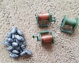 Vtg G.I. JOE Hand Grenades and Explosive Dynamite Copper Wire Roll spools