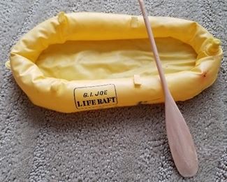 Vtg G.I. JOE blow up raft and paddle
