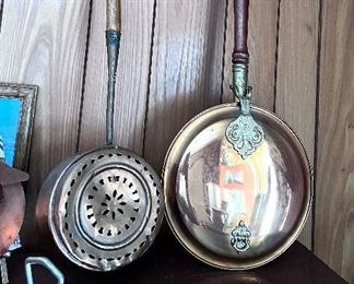 2 Copper bed warmers