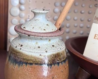 Ceramic Honey jar - signed