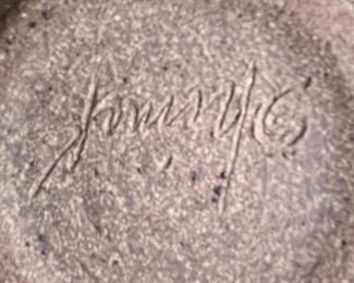 Ceramic Garlic jar - signed