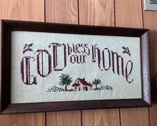 Hand made Stitching - God bless our home