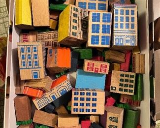 Vtg. wood building blocks