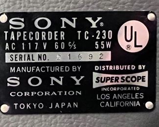 Sony Tapecorder TC-230