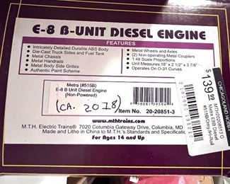 O Gauge - MTH trains - Metra E 8 B Unit Diesel Engine