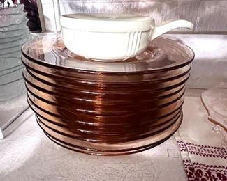 10 Vtg. pink side plates