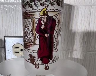 Vtg. 1950's Hazel Atlas Dickens series 5" frosted Glasses - Scrooge