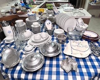 Lots of wonderful blue and white kitchen items