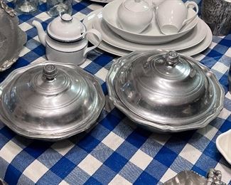 2 - Wilton-Columbia Pa. pewter casserole dish w/lid