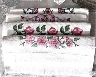 Hand made cross stitched hand towels - never used