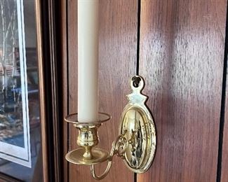 1 of 2 Matching brass wall sconce