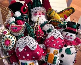Felt and Sequin hand made ornaments - SOME OF THE CHRISTMAS ORNAMENT MAY BE SOLD
