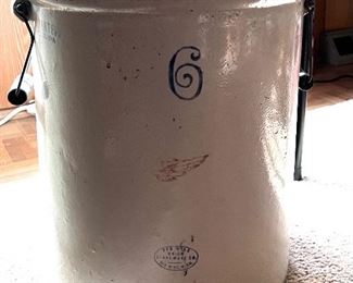 6 Gal. Red Wing crock w/handles - Stamped - Patented Dec. 21, 1915