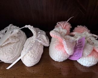 Handmade baby booties
