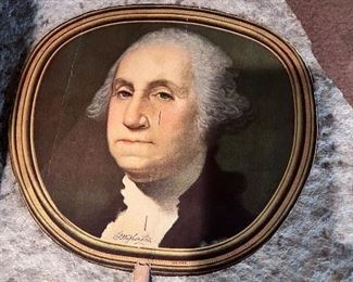 Vtg. Hand held fans - Let George cool you off this summer