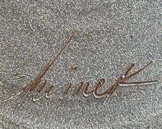 1 of 2 handmade and signed chip dip/vegetable tray