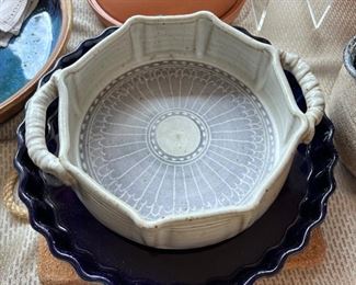 Glazed stoneware bowls - signed