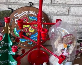 Scandinavian wood candle holder - Wood tree is sold- SOME OF THE CHRISTMAS ORNAMENT MAY BE SOLD