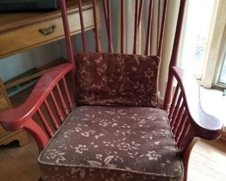 Red antique rocker