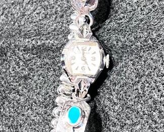 14K and sterling Waltham ladies watch