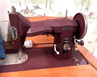 Sewing maching cabinet w/Vtg. Kenmore machine