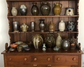 Massive Collection of Pottery 
Handmade Cupboard 