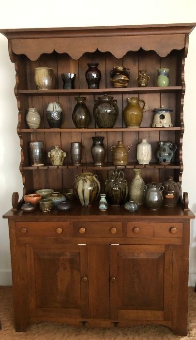 Massive Collection of Pottery 
Handmade Cupboard 