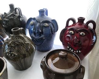 Red AV Smith Pottery Face Jug
Blue Charles Lisk Pottery Face Jug