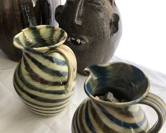 Charles Lisk Swirl Pottery Pitchers