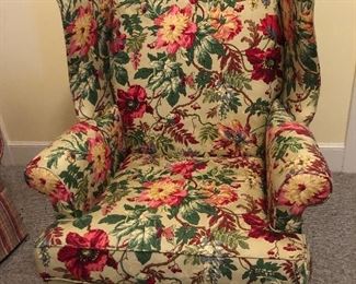 Beautiful Floral Wing Back Chair 