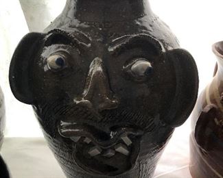 Charles Lisk Pottery Face Pitcher (damaged)