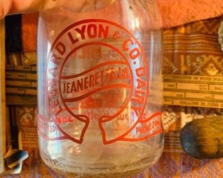 early Jeanerette milk bottle