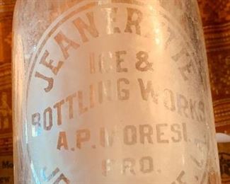 Large Moresi Ice and Soda Works bottle. 