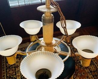 Beautiful original lighting with glass shades