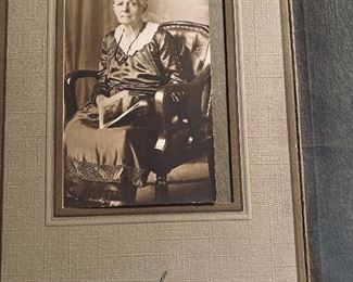 1919 photograph of Philomene Moresi, matriarch of Moresi family plus she signed it. 