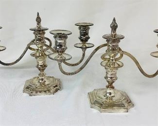 Leja329 Booker Ellis Silver Plate Candelabra Pair