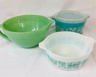 Leja331 FireKing Jadite Batter Bowl Pyrex Casseroles