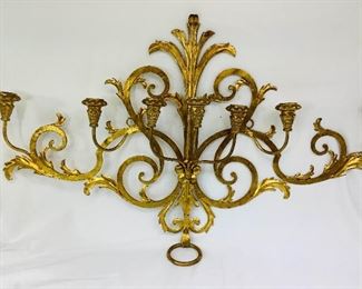 Leja334 Italian Gilt Wrought Iron 7 Arm Candlebra