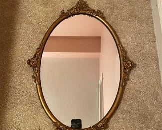 Brass antique mirror